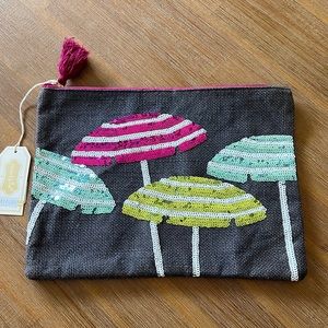 Sequined Beach Umbrella Cosmetic Bag